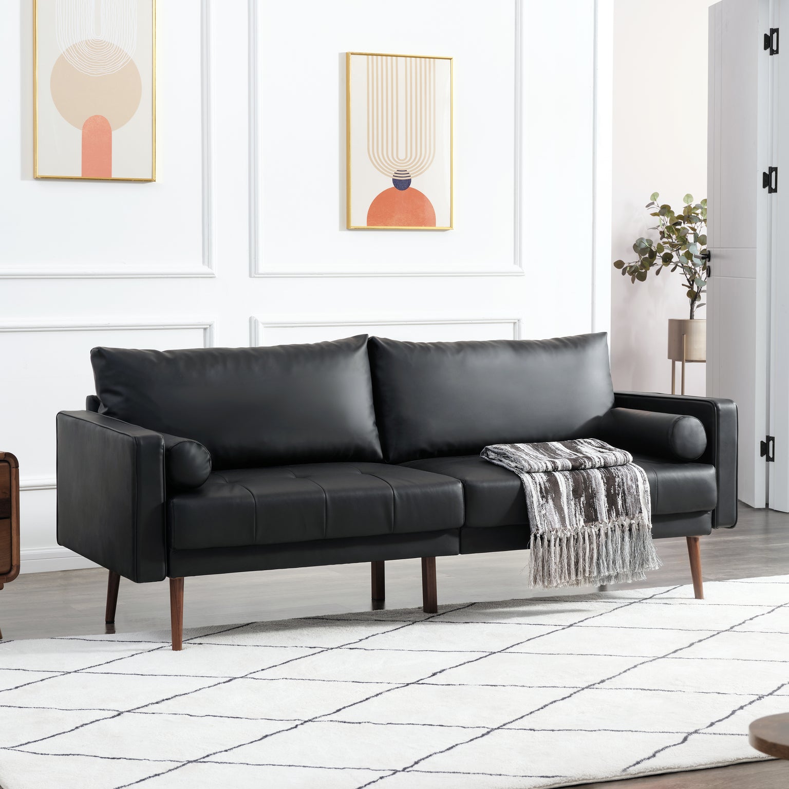 Nora Faux Leather Sofa