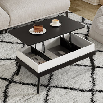 Bidiso Lift Top Coffee Table, Easy-to-Assembly Center Table, Hidden Storage Compartment, Modern Lift Tabletop Dining Table
