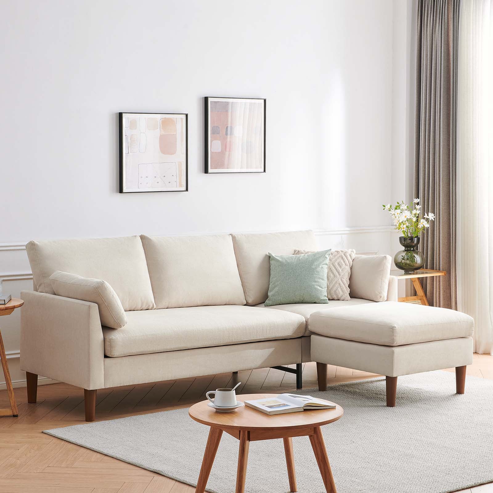 Zandra Linen Sectional Sofa