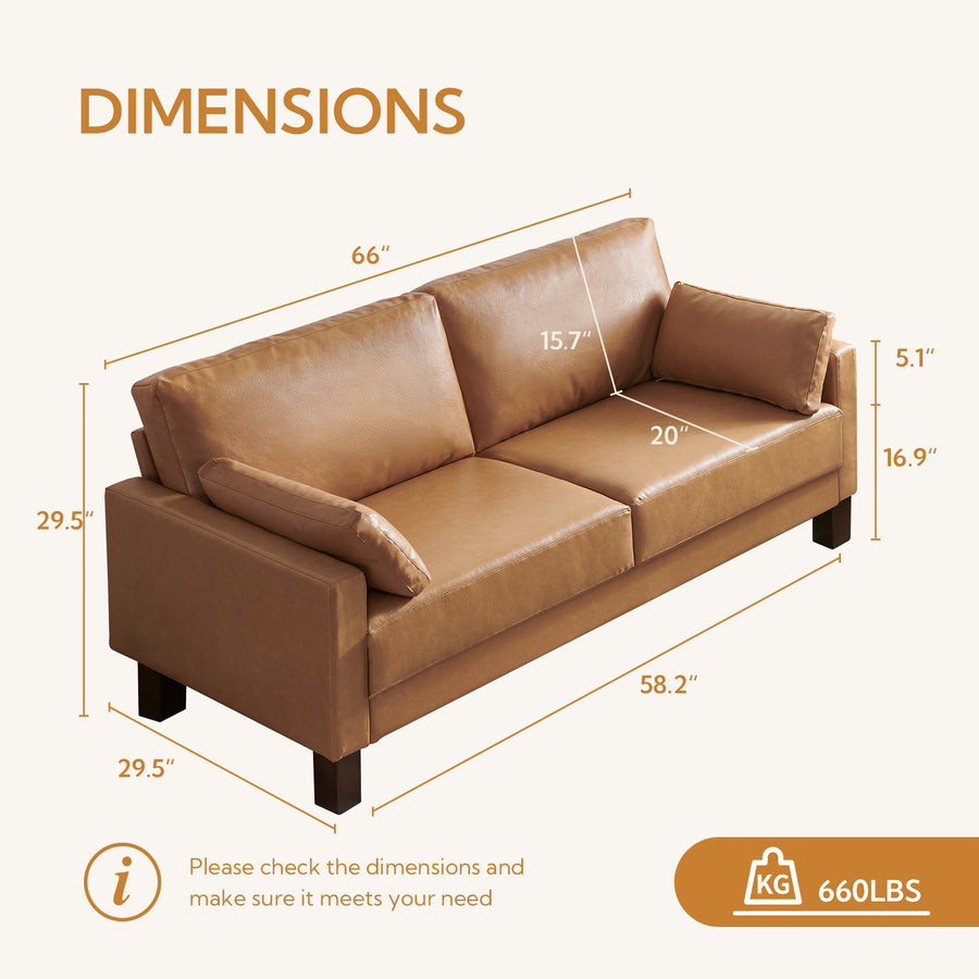 Serena Faux Leather Sofa