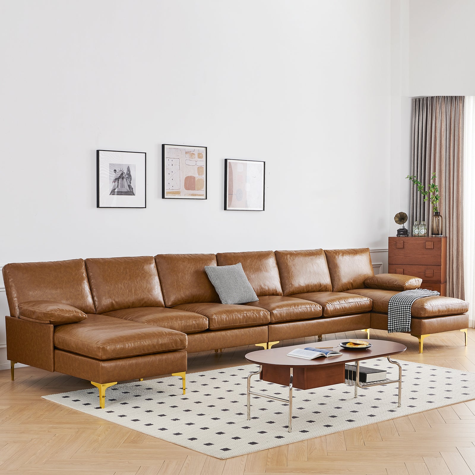 Irostan Faux Leather Sectional Sofa