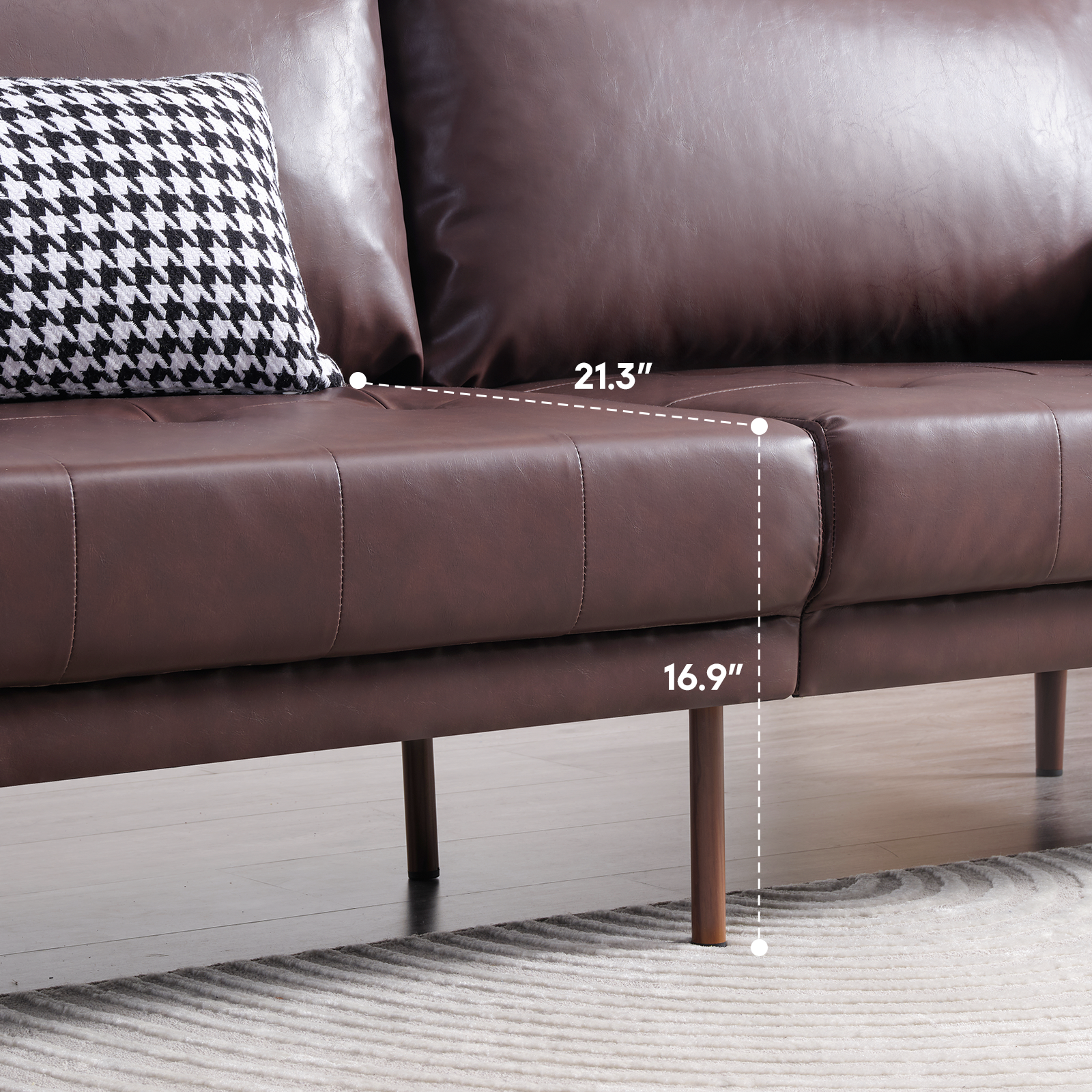 Leather sales bolster cushion