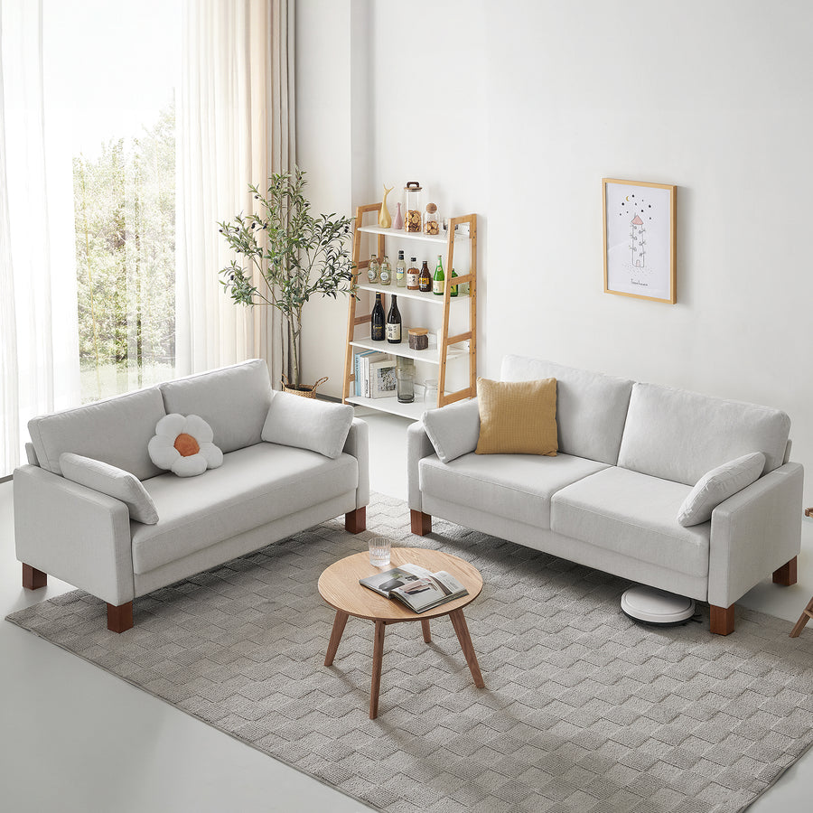 Serena Linen Sofa, White