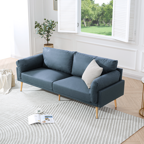 Flora Suede Fabric Sofa Couch with Soft Cloud Cushions, 72 Inch Loveseat for Small Spaces, Compact Apartment, Living Room