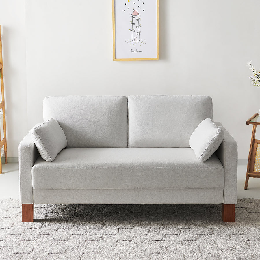 Serena Linen Sofa, White