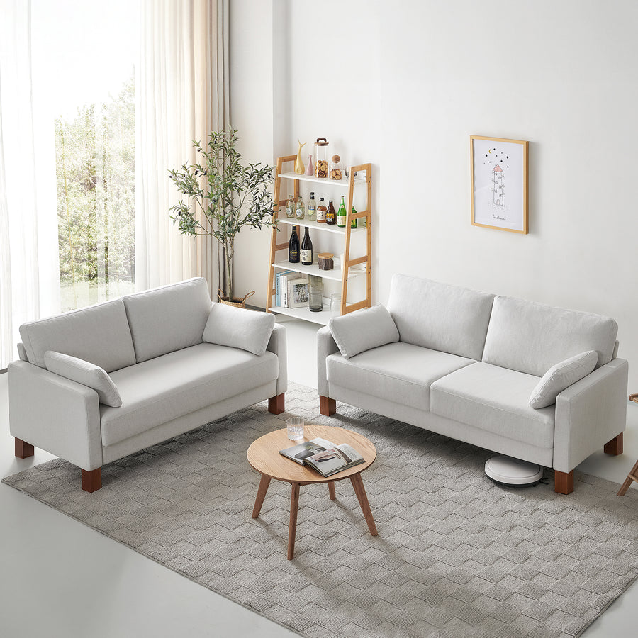 Serena Linen Sofa, White