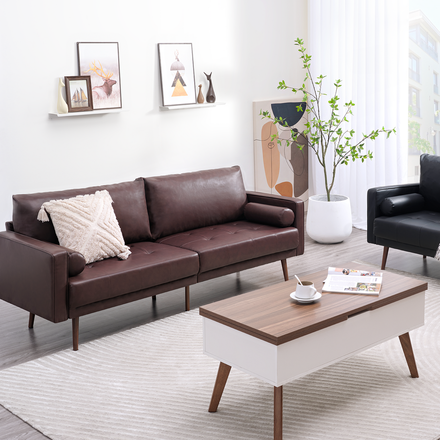 Nora Faux Leather Sofa