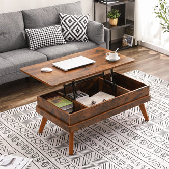 Bidiso Lift Top Coffee Table, Easy-to-Assembly Center Table, Hidden Storage Compartment, Modern Lift Tabletop Dining Table